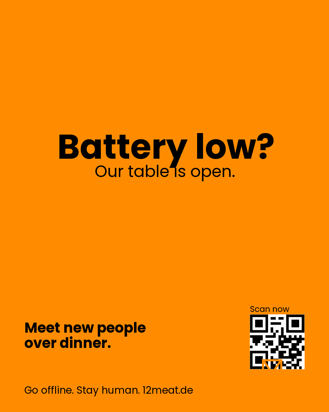 Battery low? Our table is open.